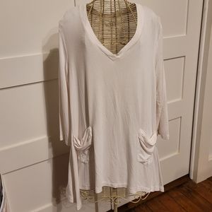 Lori Goldstein LOGO 3/4 Sleeve Slouch Pocket Tunic